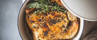 Dutch Oven Roast Chicken with Honey and Herbs