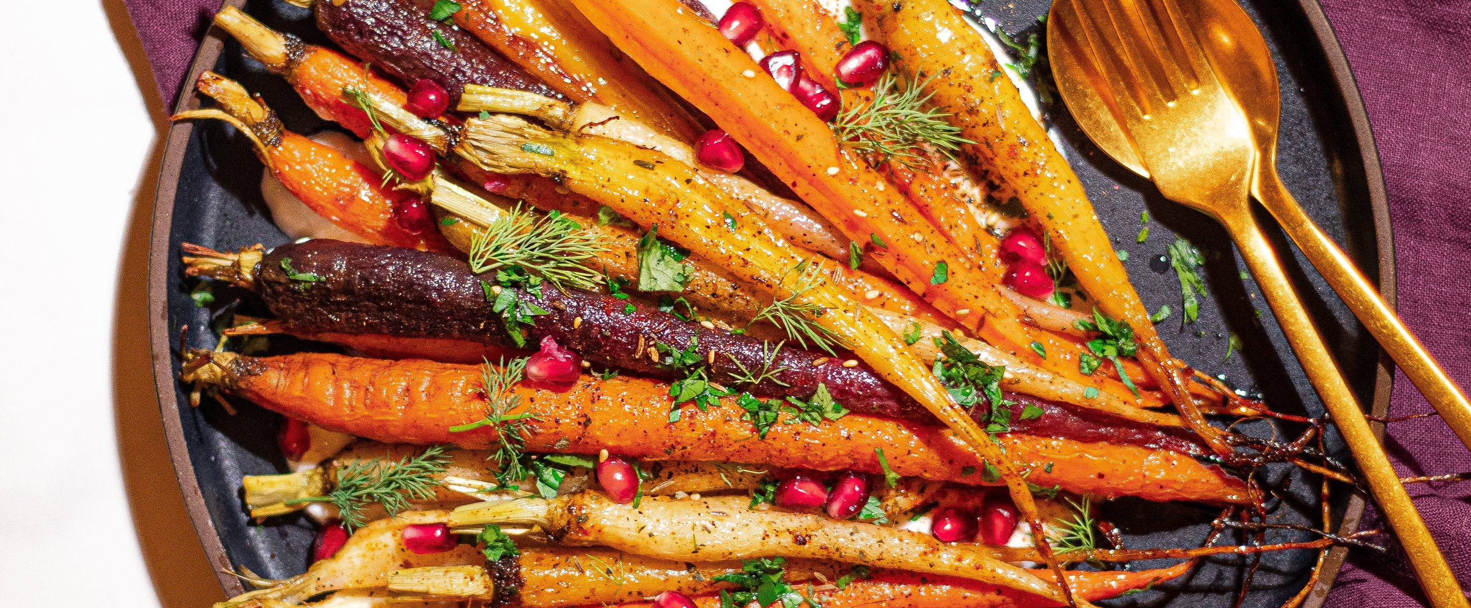 Coffee & Garlic BBQ Roasted Rainbow Carrots