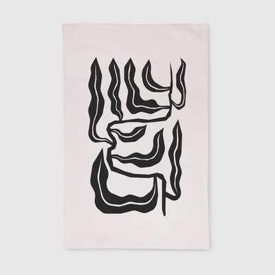 The Harvest Harmony Dishtowel Series - Black Leaf