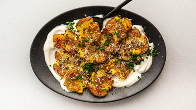 Crispy Smashed Potatoes with White Truffle and Parmesan