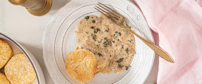 Buttermilk Biscuits with Sausage and Sage Gravy