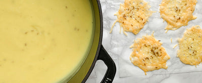 Cauliflower and Cumin Soup with Savoury Gruyère Crisps