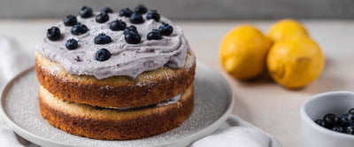Lemon Cake with Blueberry Whipped Cream
