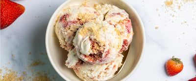 Honey Ice Cream  with Strawberry-Balsamic Swirl