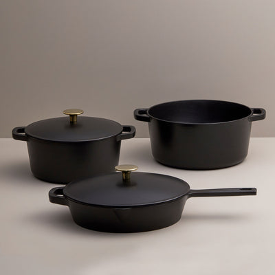 Basque 7 - Piece Non-Stick Enameled Cast Iron Cookware Set