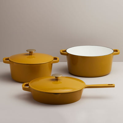 22cm Yellow Enamel Dutch Oven Enameled Cast Iron Soup Pot With Lid